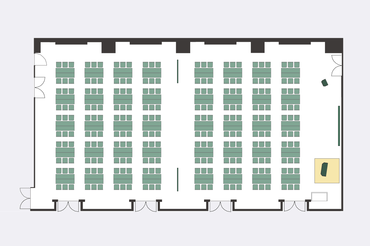会議室A+B グループ形式(3名掛け)レイアウト図面