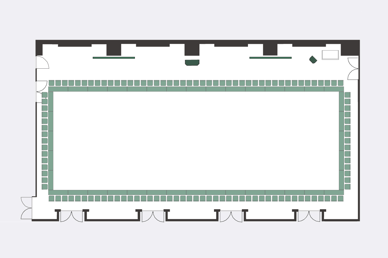 会議室A+B ロの字形式レイアウト図面