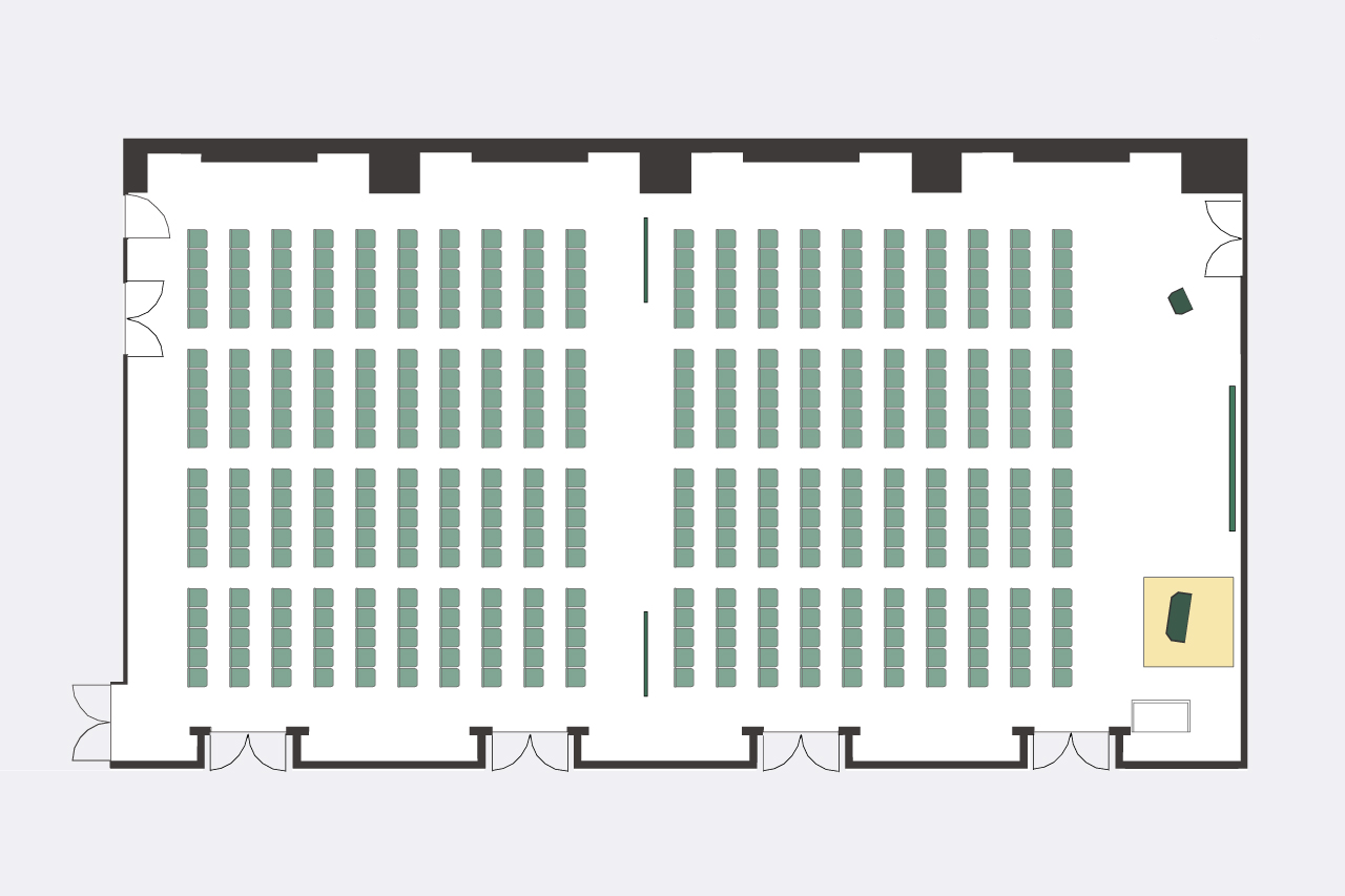 会議室A+B シアター形式レイアウト図面