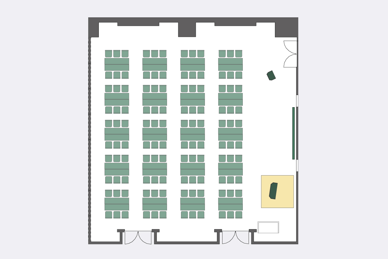 会議室A グループ形式(3名掛け)レイアウト図面