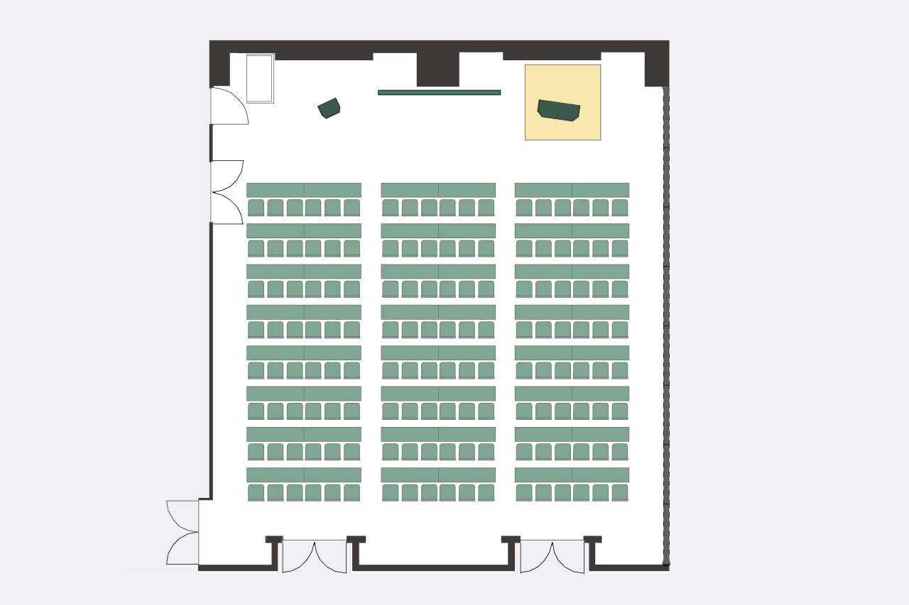 会議室B スクール形式（3名掛け）レイアウト図面